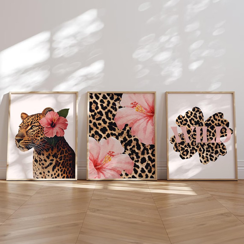 Photography By - (2D Canvas Painting) Funky Leopard Hibiscus