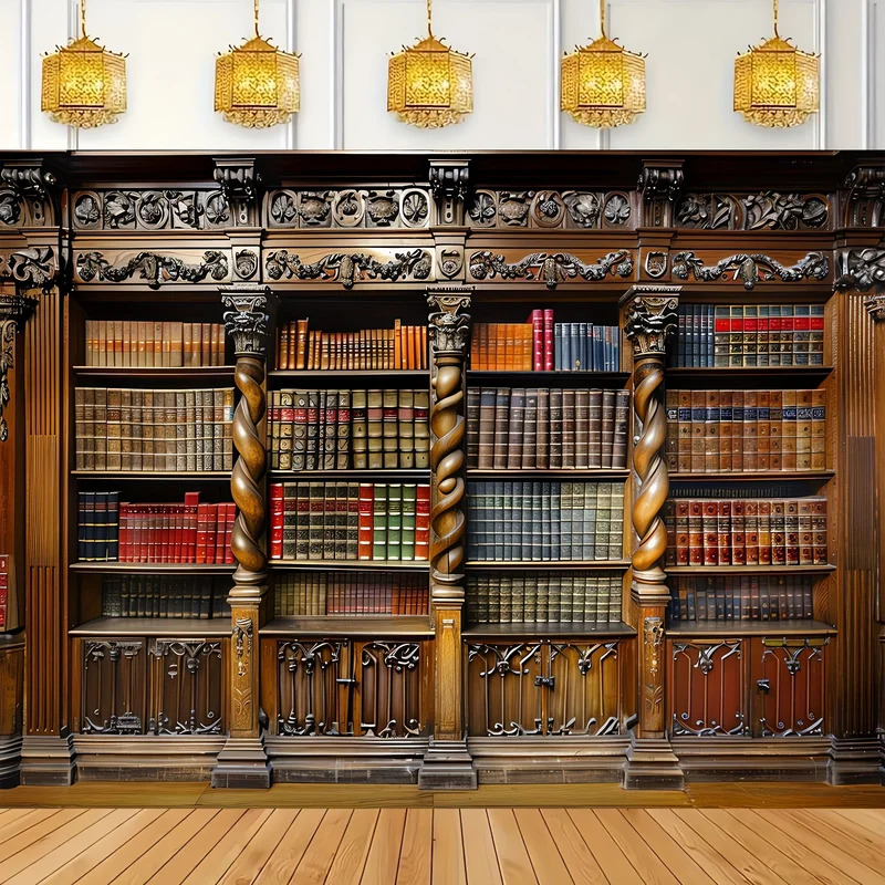 Photography Yearbook - Vintage bookshelves on old books Photography