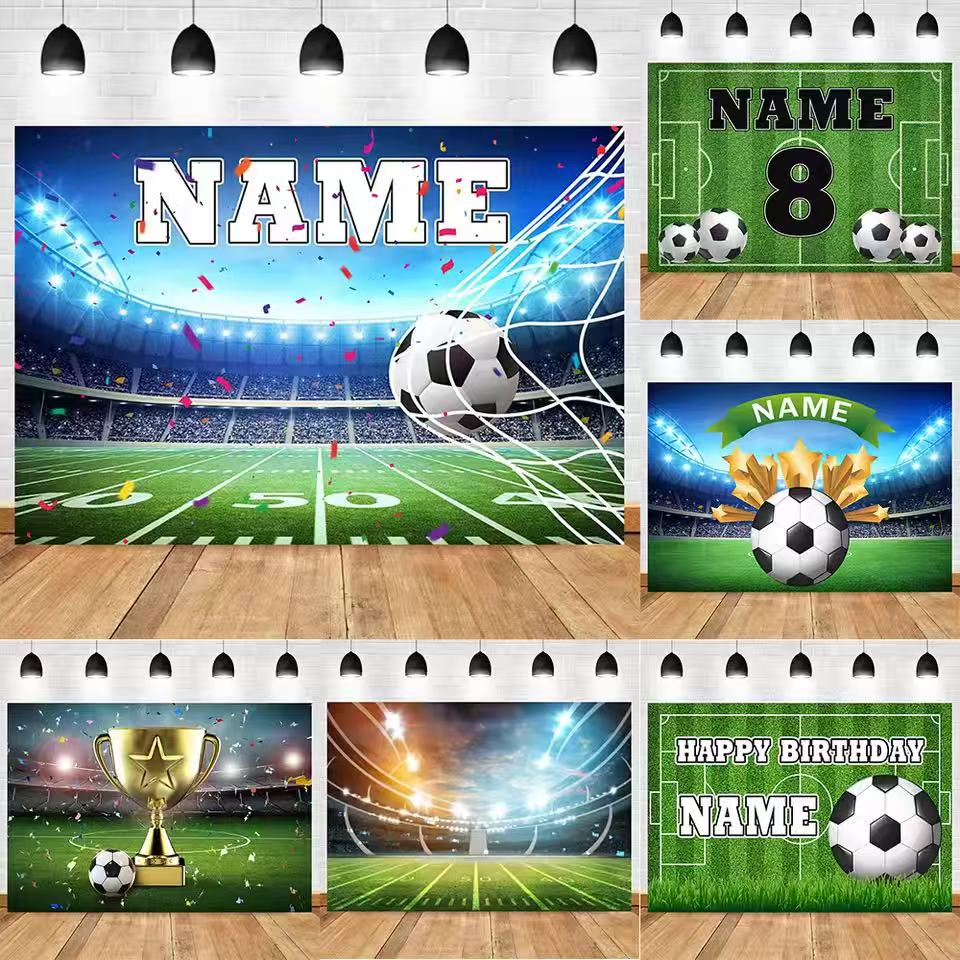 Photography Awards - Football Backdrop Customize Name Boy Birthday