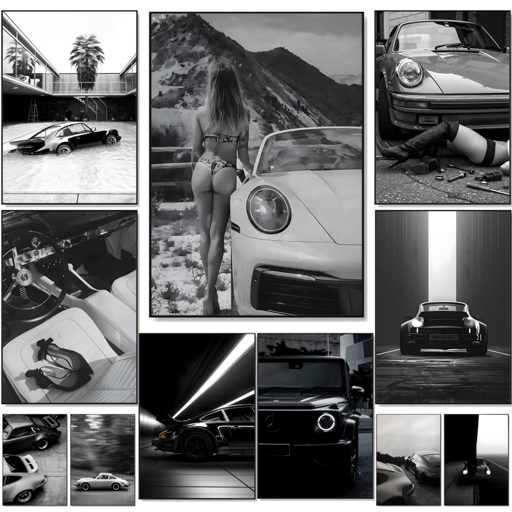 Photography By - Black white Luxury Sports Car Painting