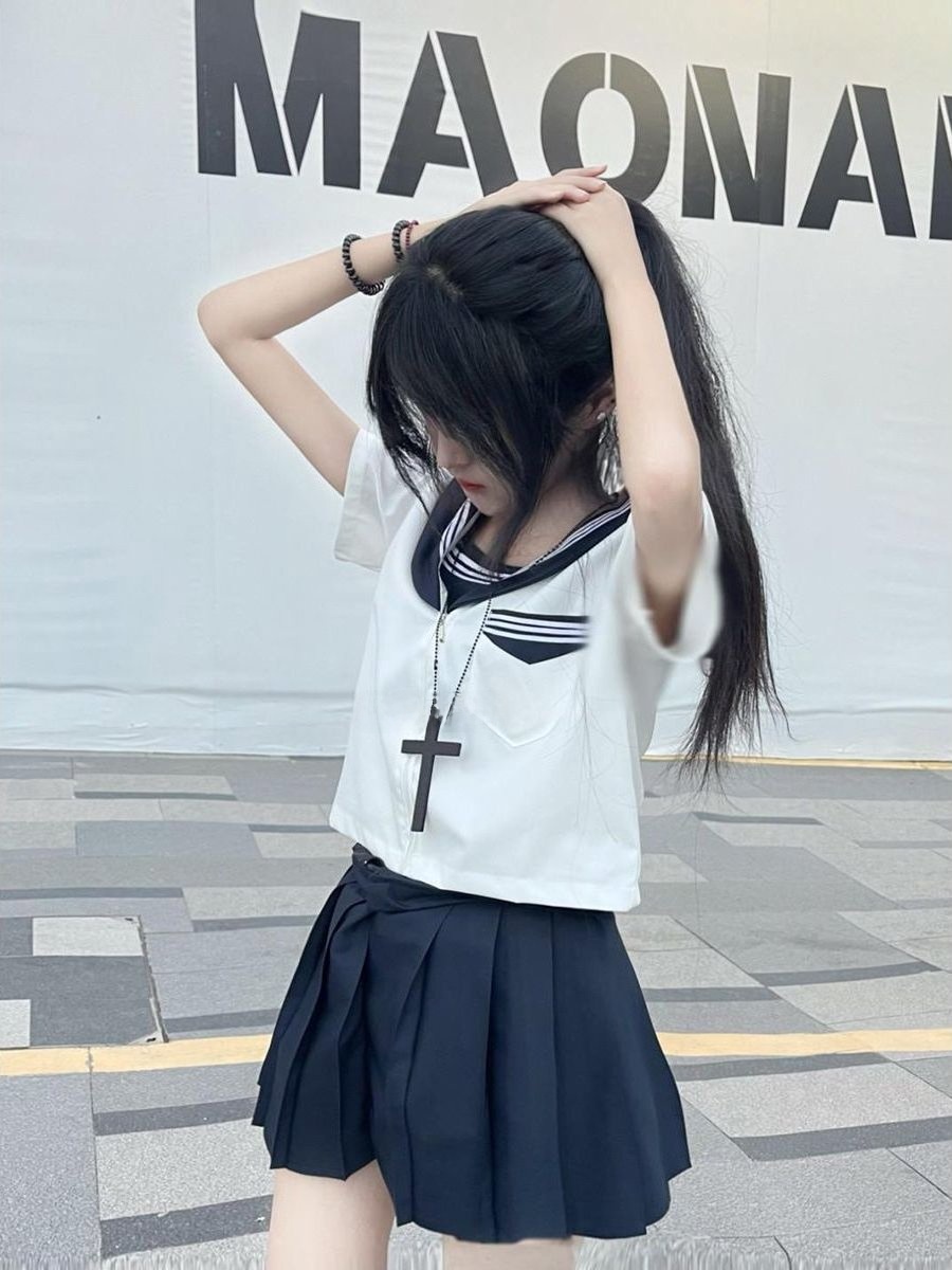 Photography Yearbook - Summer Short Sleeve Sailor Suit Set